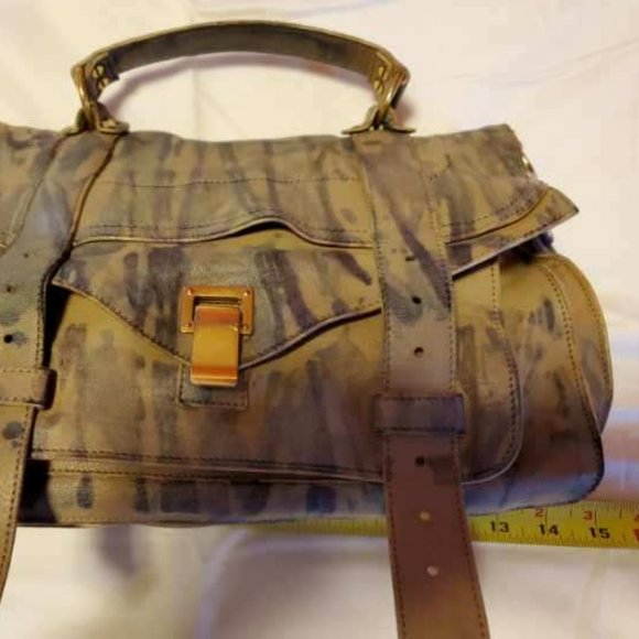 Proenza Schouler PS1 bag painted stripes gray blue purple beige black tan purple - Picture 10 of 12